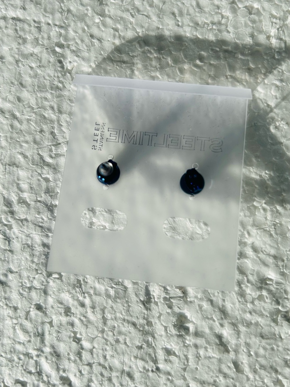 Navy Blue Glass Stud Earrings